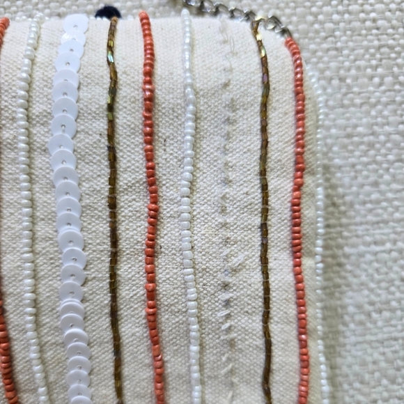 Clements Ribeiro Black Colorful Beaded Crossbody Bag Pom Pom Sequin Clutch - Picture 5 of 7